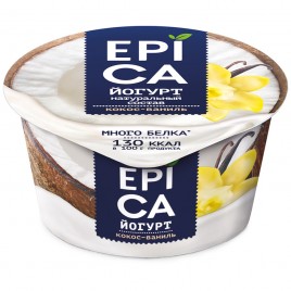 БЗМЖ Йогурт Эпика ваниль-кокос 130гр