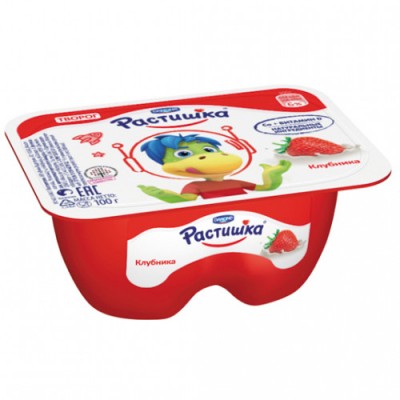 БЗМЖ Творожок Растишка Клубника 100г