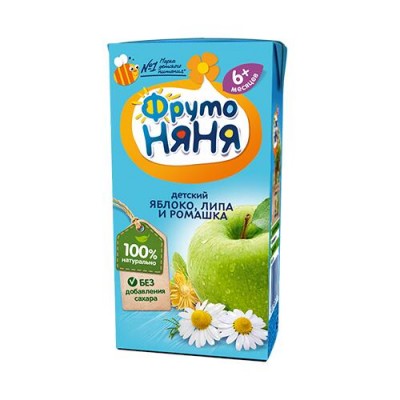 Сок ФрутоНяня яблоко,липа,ромашка 0,2л
