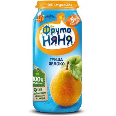 Пюре ФрутоНяня яблоко,груша 250г ст/б