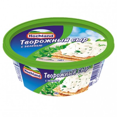 БЗМЖ Сыр творожный Хохланд С зеленью 140г