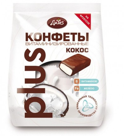 Конфеты на фруктозе "Ди YeS"Кокосовые 200гр.