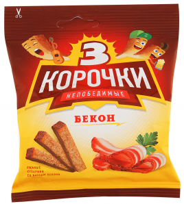 Сухарики Три Корочки бекон 40гр.
