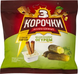 Сухарики Три корочки  малосольные огурцы 60гр+25мл соус