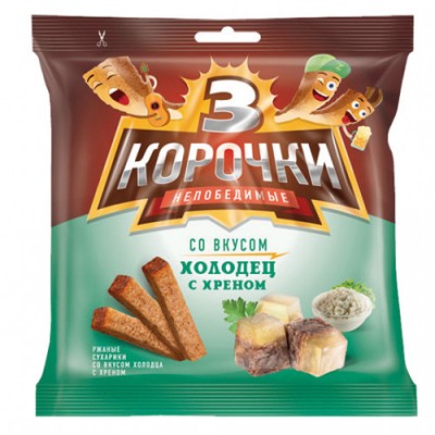 Сухарики Три Корочки холодец с хреном 100г