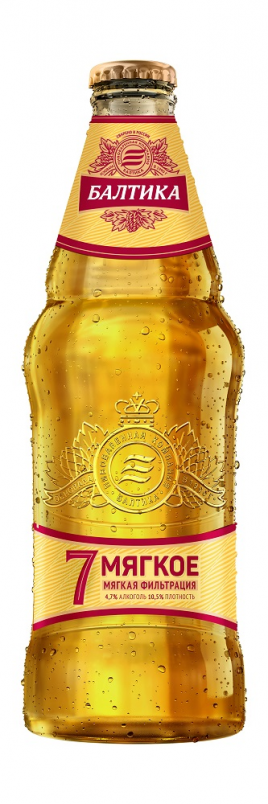 Пиво светлое Балтика Мягкое №7 0,44л 4,7% ст/б