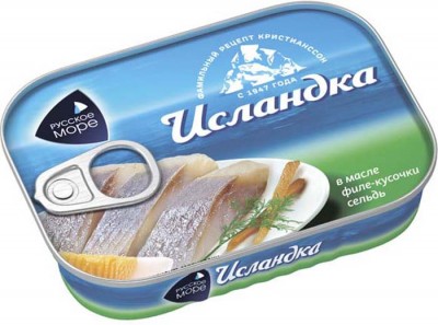 Сельдь атлан. филе-кусочки в масле 115гр Русскре море