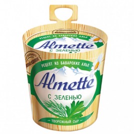 БЗМЖ Сыр Альметта творожный С зеленью 150г