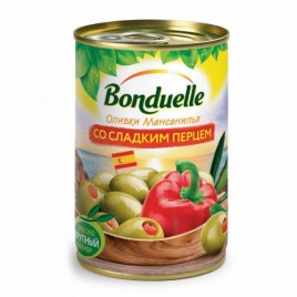 Оливки "Бондюэль" со сладким перцем 300гр