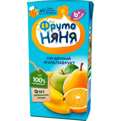 Сок ФрутоНяня мультифрукт 0,2л.