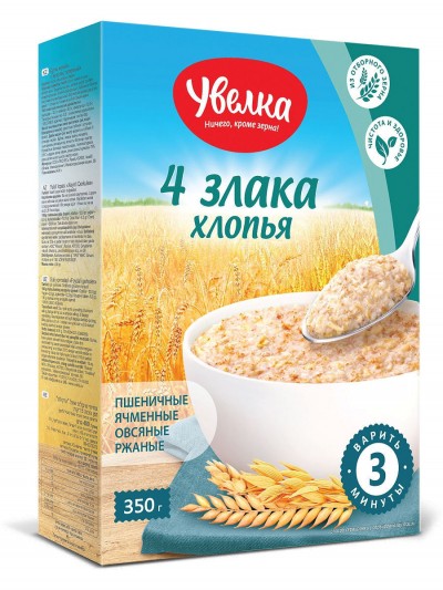 Увелка Хлопья 4 злака 350г