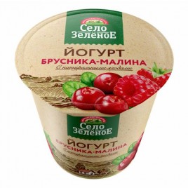 Йогурт "Село Зеленое" Брусника-малина 3,5% 120г