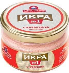 Икра деликатеснаяс креветкой  № 1 180гр ст/б Санта Бремор