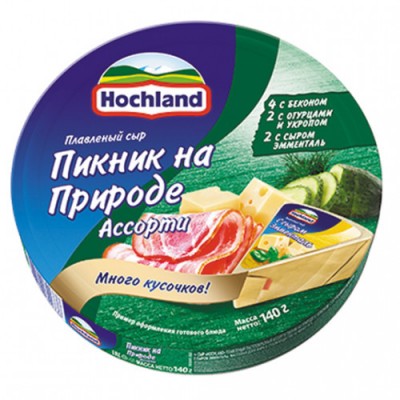 АКЦИЯ!!! БЗМЖ Сыр плавленый Хохланд Пикник на природе 140г зелен.