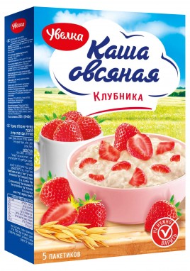 Увелка Каша Овсяная с клубникой б/п 200 г