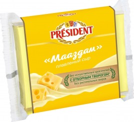БЗМЖ Сыр "Президент" плавленый Мааздам ломтики 40% 150г