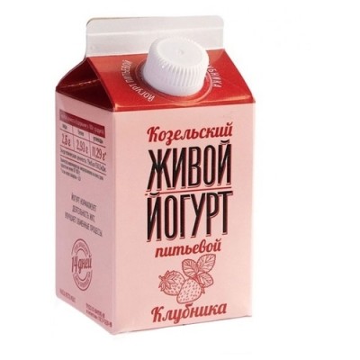 БЗМЖ Йогурт живой "Клубника" 2,5%  450гр Козельский