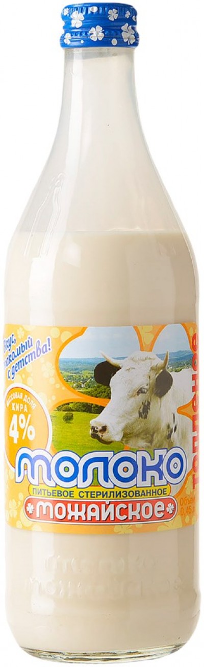 БЗМЖ Молоко Можайское топлен.4% 0,45л