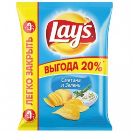Чипсы Lay's 225г Сметана зелень