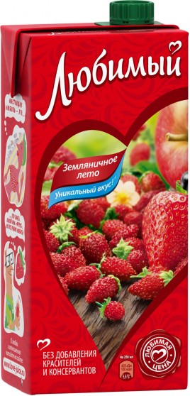Сок Любимый Земляничное Лето 1,93л.