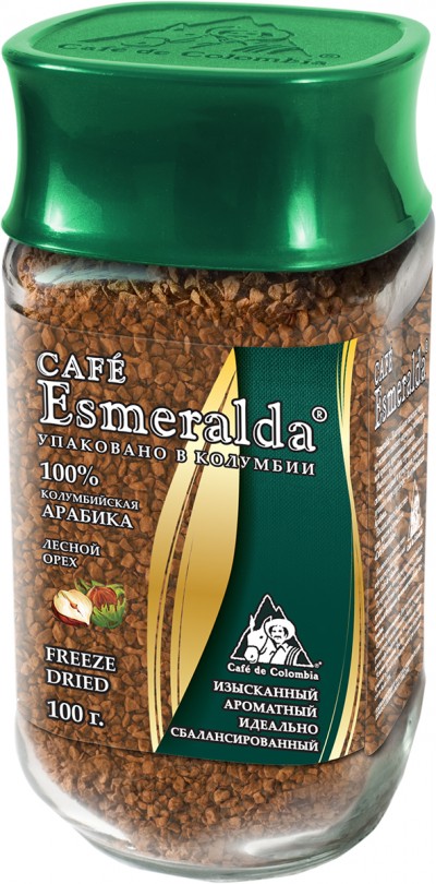Кофе "ЭСМЕРАЛЬДА " Лесной орех ст/б.100гр.
