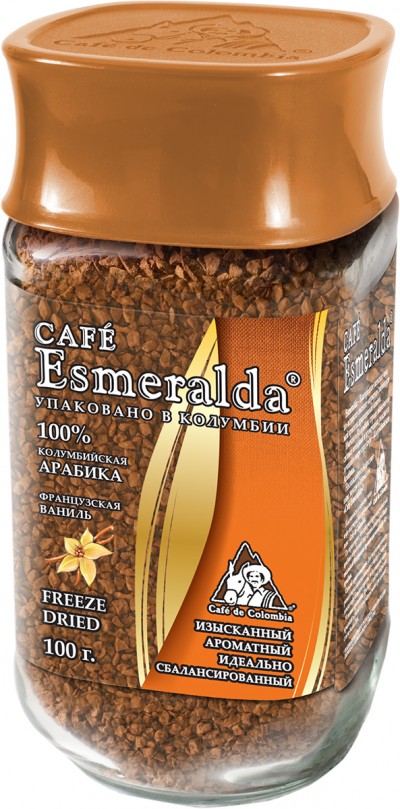 Кофе "ЭСМЕРАЛЬДА " Французская ваниль ст/б.100гр.