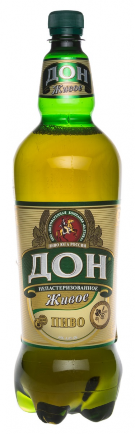 Пиво "Дон Живое" свежее  1,л ПЭТ 4%