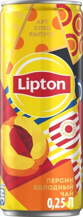 Чай Липтон 0,25л банка персик