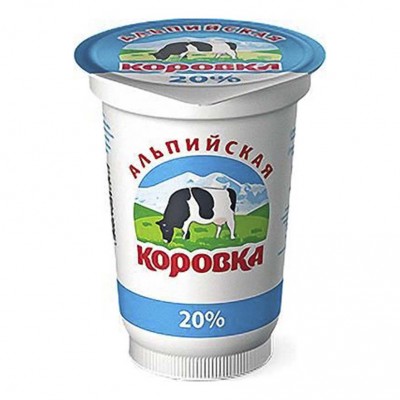СЗМЖ Сметанный продукт Альпийская коровка 20% 400гр