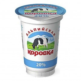СЗМЖ Сметанный продукт Альпийская коровка 20% 400гр