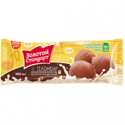 Мороженое Шоколадный пломбир 400г Золотой стандарт