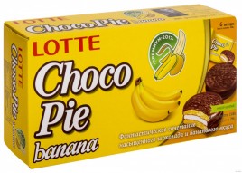 Печенье глазир. "Лотте Чокопай Банан" 168г.