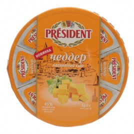 БЗМЖ Сыр плав. сегменты Чеддер Президент 45% 140г