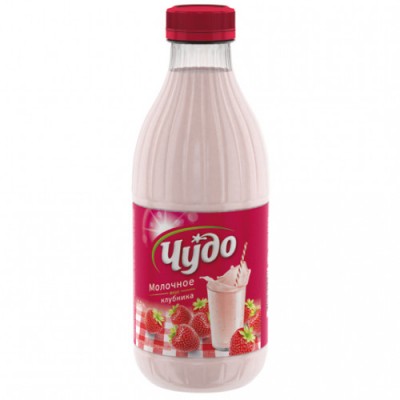 БЗМЖ Коктейль Чудо молоч.клубника  2% 950г пэт