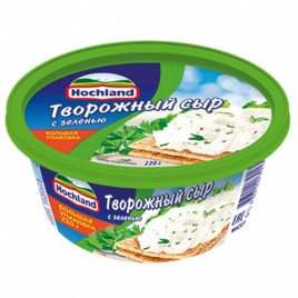 БЗМЖ Сыр Хохланд творожный с зеленью 220г.