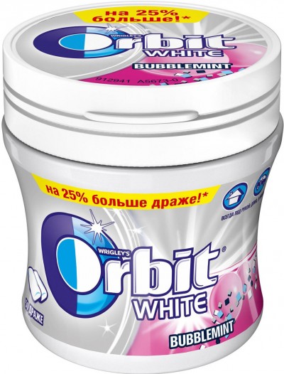 Жевательная резинка Орбит белоснежный Bubblemint 68г