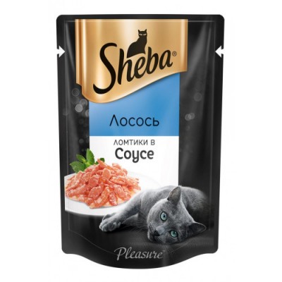 Шеба пауч для кошек Плежер лосось ломтики в соусе 75г