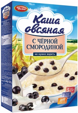 Увелка Каша Овсяная с черной смородиной  200гр.