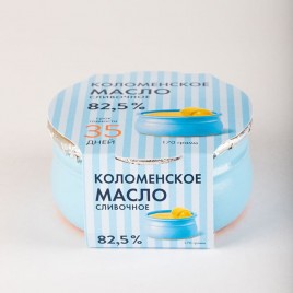 БЗМЖ Масло сливочное Коломенск 82,5% 170гр в глин. горш.