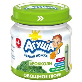Пюре овощное Агуша брокколи 80г