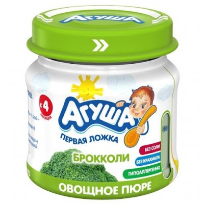 Пюре овощное Агуша брокколи 80г