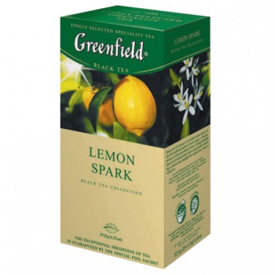 Чай Гринфилд черный Lemon Spark 25пaк. 37.5г