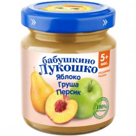 Бабушкино Лукошко Пюре яблоко, груша, персики 100гр