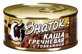Каша гречневая с говядиной 325г ГОСТ Знаток