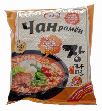 Лапша традиционная корейская с приправами брикет 120г Чан Рамен