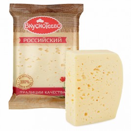 БЗМЖ Сыр Российский Вкуснотеево 200гр 50%