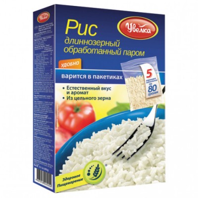 Увелка Рис длиннозер.пропаренный 5*80гр