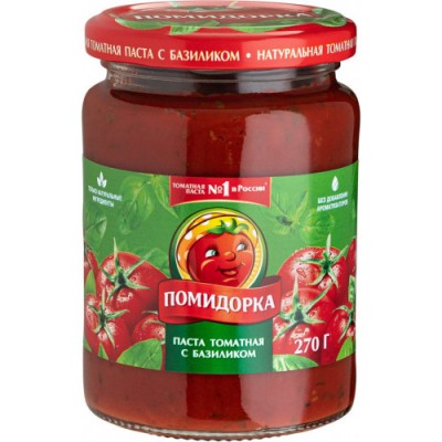 Паста Томатная Помидорка с базиликом 270г с/б