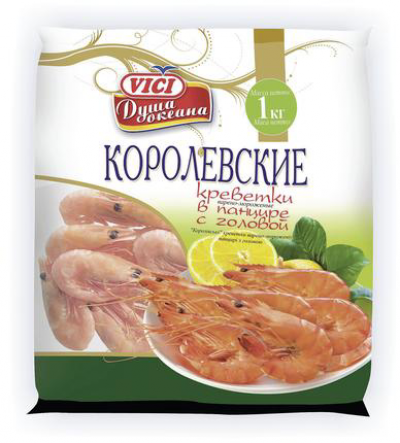 Креветки королевские в панцире 30/40 зам.1кг "Vici"