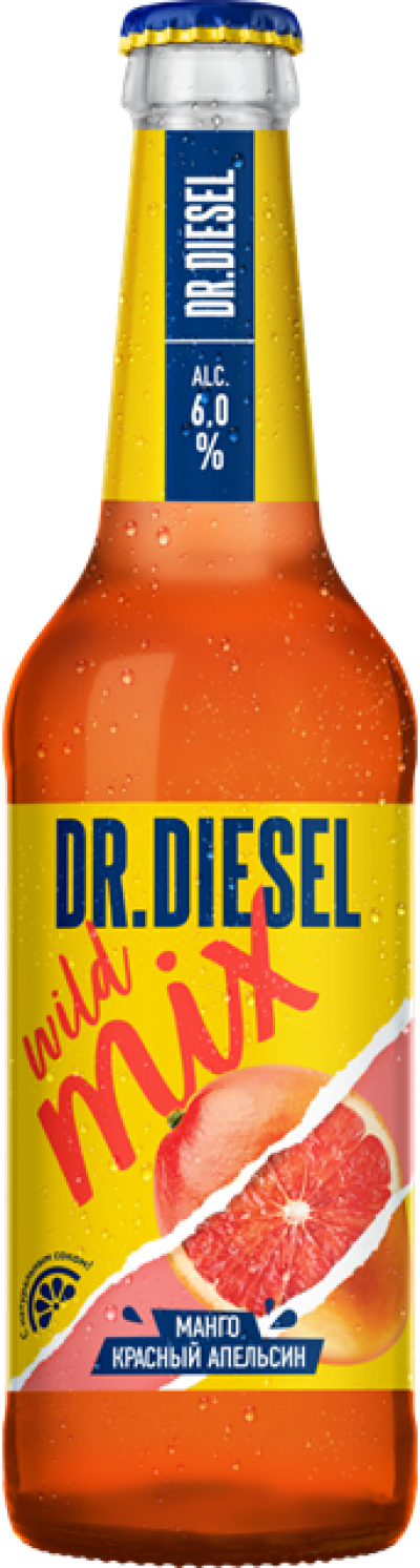 Пивной напиток Доктор Дизель Манго и красный апельсин 6% 0,45л ст/б